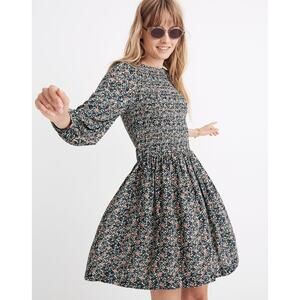 APIECE APART Olivia Floral Smocked Floral Babydoll Mini Dress Shopbop 12 XL $325